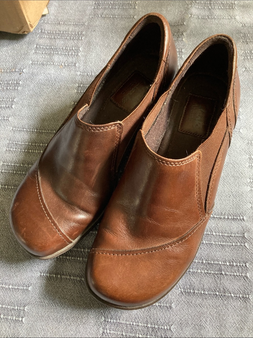 Clarks Brown Leather Casual Slip-Ons